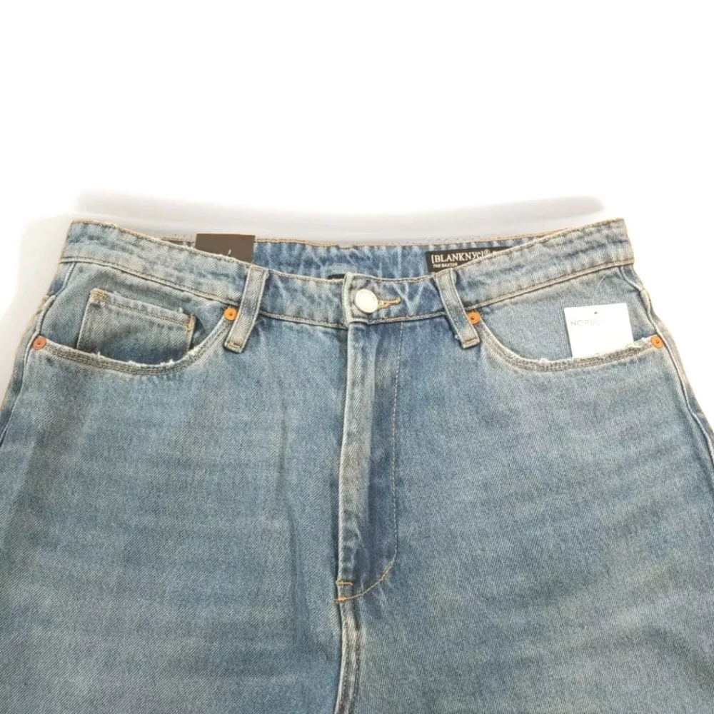Blanknyc The Baxter Jeans Sz 31 Mom High Waisted Ribcage Straight Blue Denim Nwt